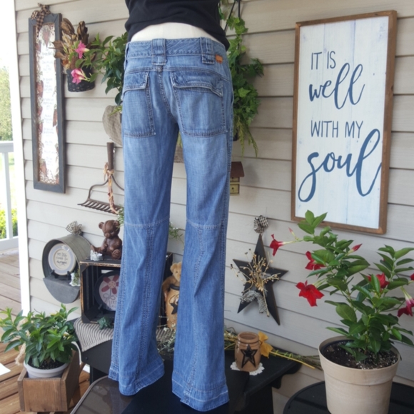JOIE ♡ Sweet Cute 'n Sexy Faded Distressed Denim Skinny Coupe Cut Flare Jeans 27 - Picture 9 of 16